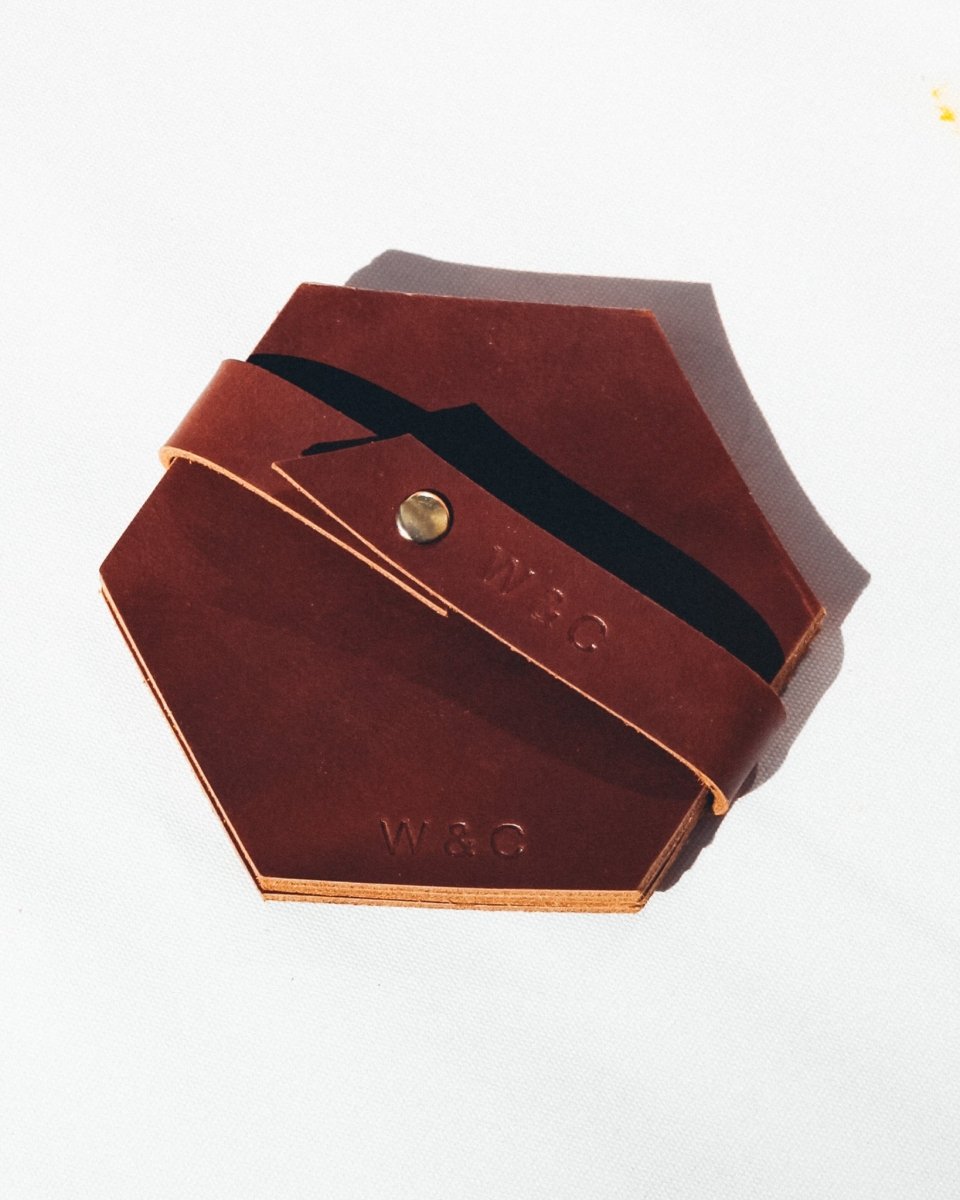 Wood & Co x Farlands Leather Coasters – Set of 4 - Wood and Co Coffee