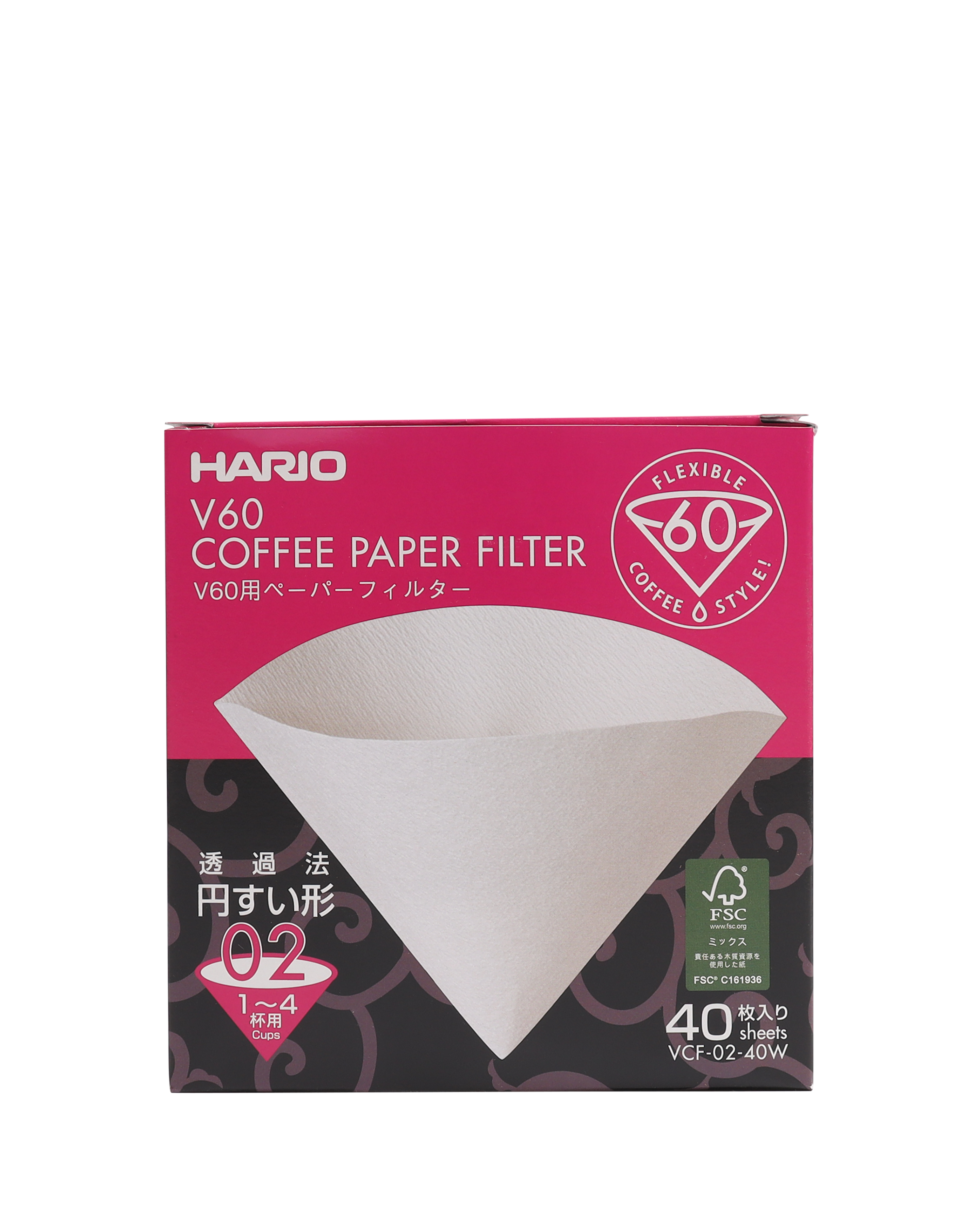 Hario V60 2 Cup White Papers (40PCS)