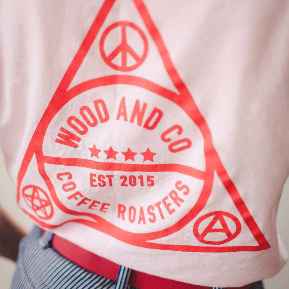 Pink Triangle T Shirt - Wood and Co Coffee